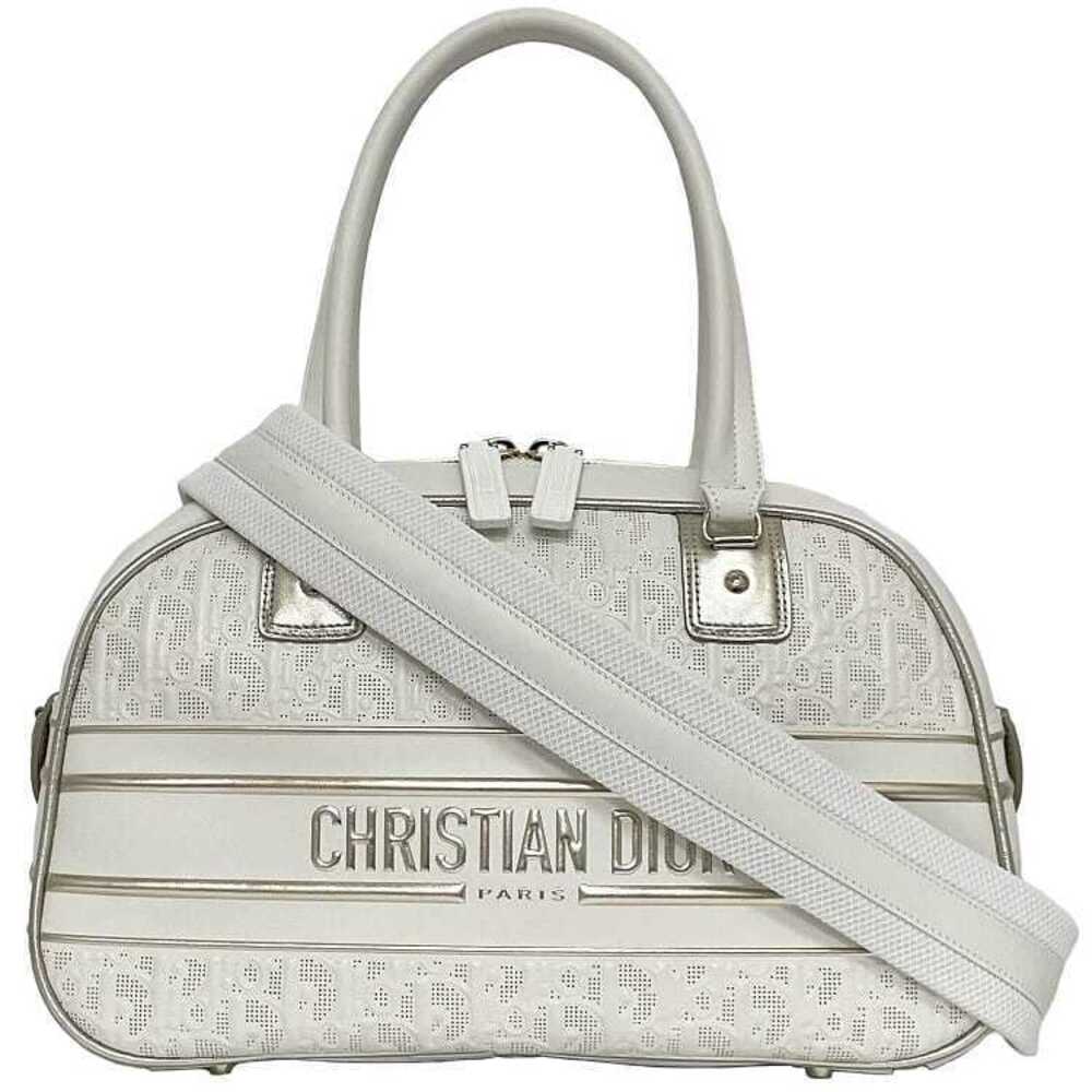 Christian Dior Bag Vibe Bowling White Gold Boston Handbag Trotter Zipper All